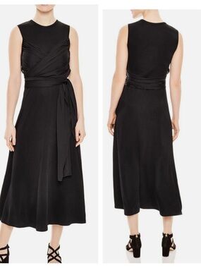 New SANDRO PARIS Trudy Midi WRAP DRESS
